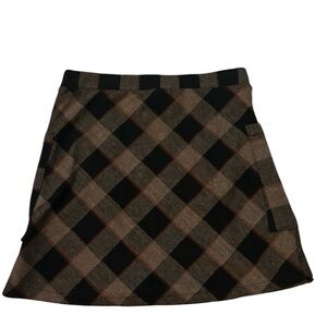 Kirious Los Angeles Women's Autumn Plaid Checkered Skirt with Pockets Size S